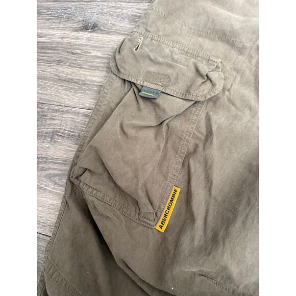 Abercrombie Fitch Pants Men M Green VTG 90s Y2K Paratrooper Baggy Cargo Wide Leg - Picture 5 of 14